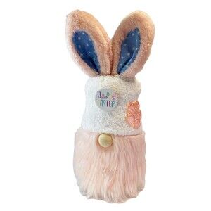 Easter Bunny Gnome Shelf Sitter Plush Handmade Measures 12”